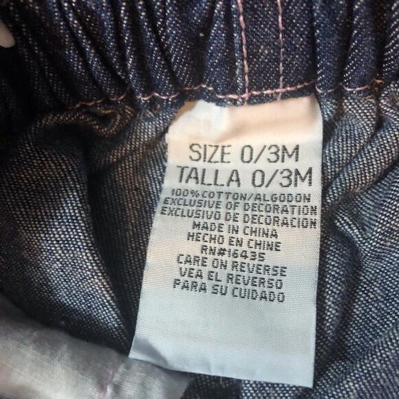 Infant Girls Blue Jean Shorts w/Ball Cap Sz 0-3 mo - Picture 2 of 2